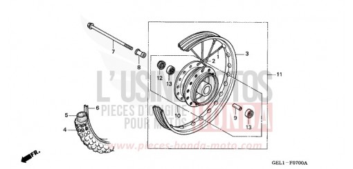 FRONT WHEEL XR50R2 de 2002